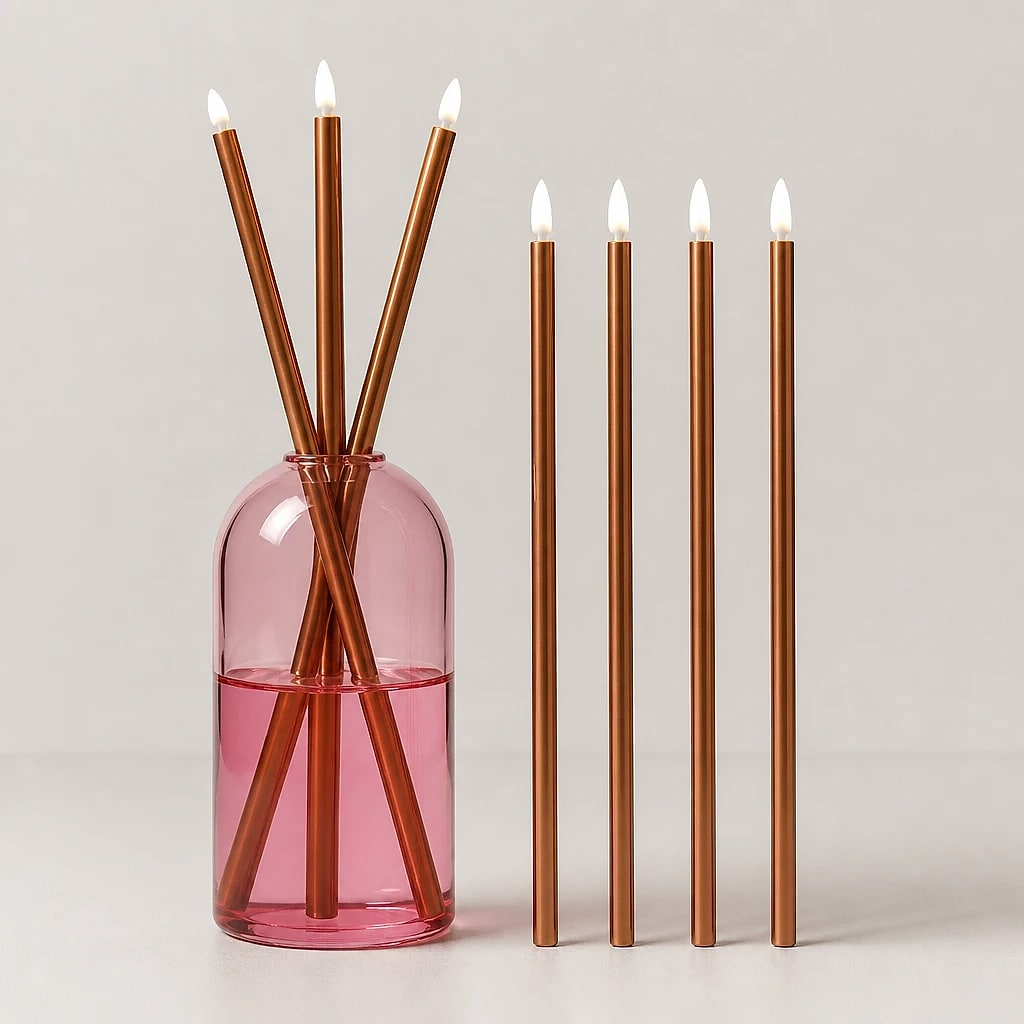 Set Candela Eterna a Olio in Vetro