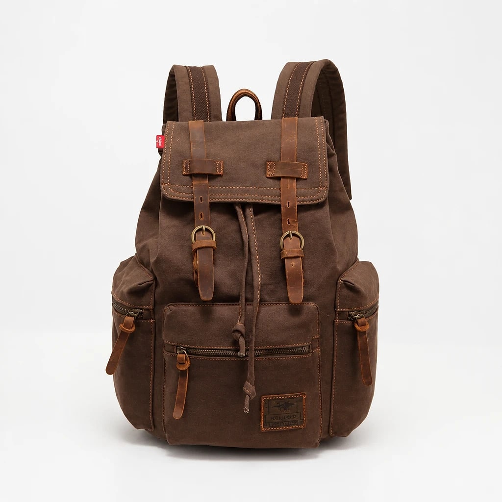 Zaino Vintage in Tela e Cuoio