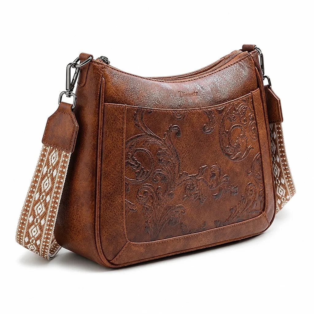Borsa a Tracolla Donna Goffrata