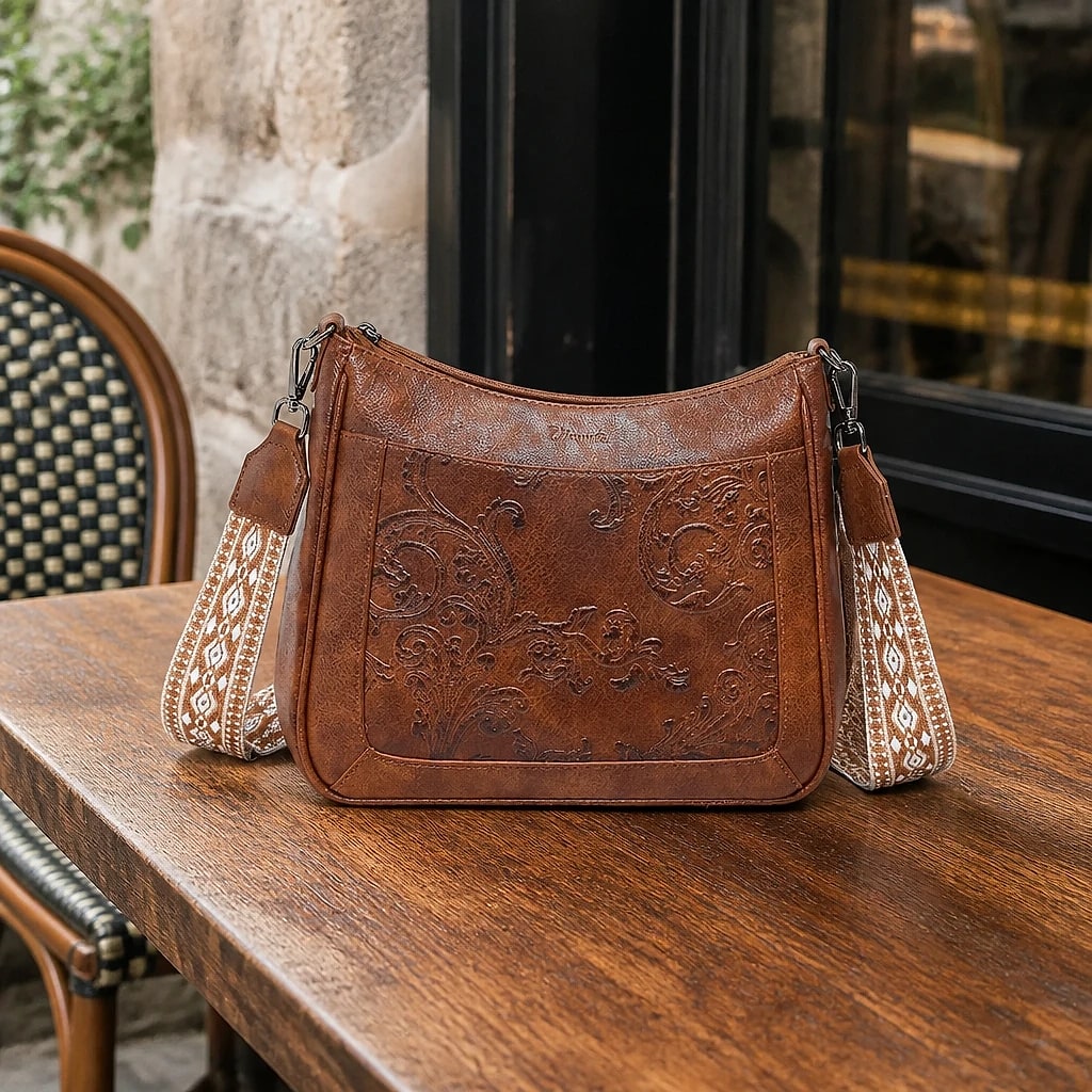 Borsa a Tracolla Donna Goffrata