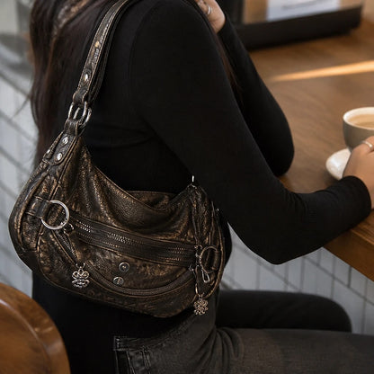 Borsa Hobo Donna Multi-Tasca Vintage