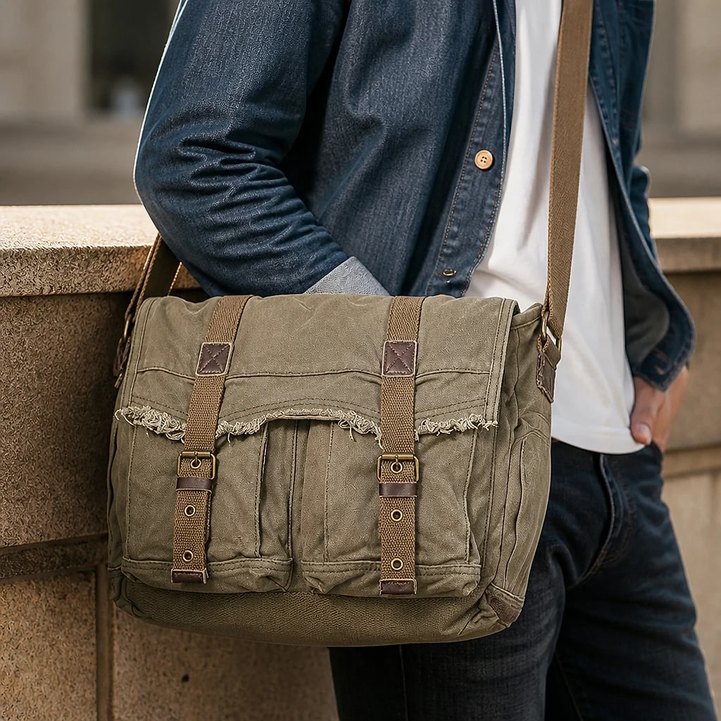 Borsa Messenger Canvas Vintage