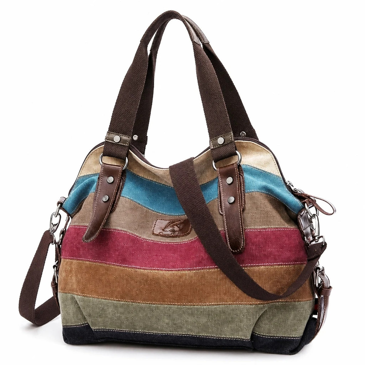 Borsa Tela Donna Multicolor a Righe