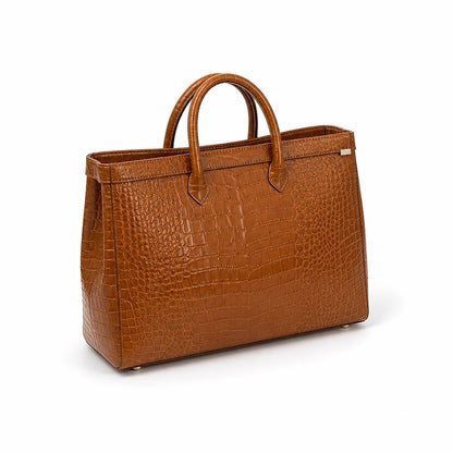 Borsa Tote Pelle Goffrata Coccodrillo