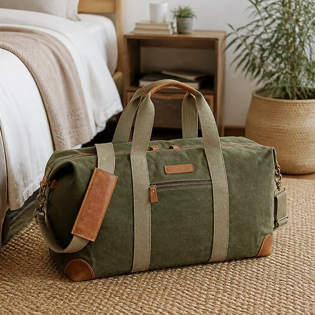 Borsone da Viaggio Canvas e Pelle