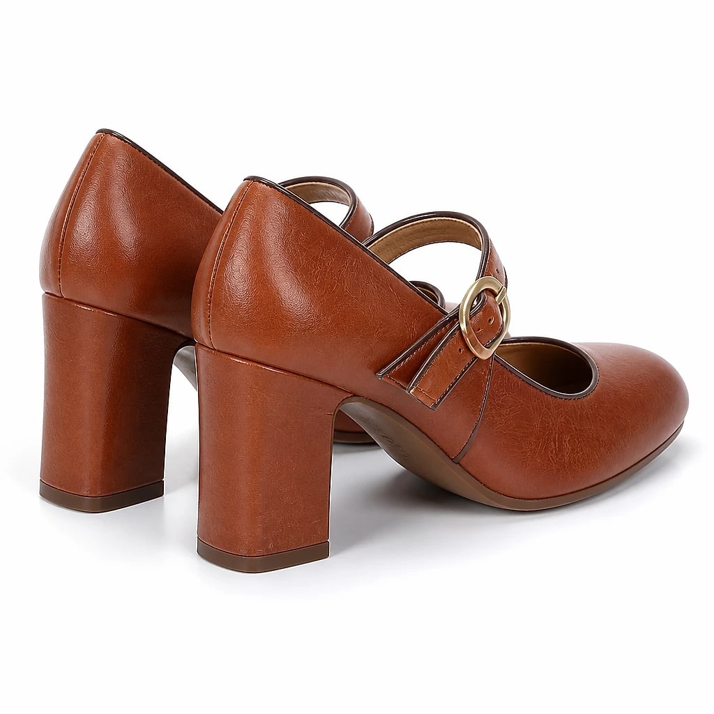 Décolleté Mary Jane Tacco Blocco Vintage