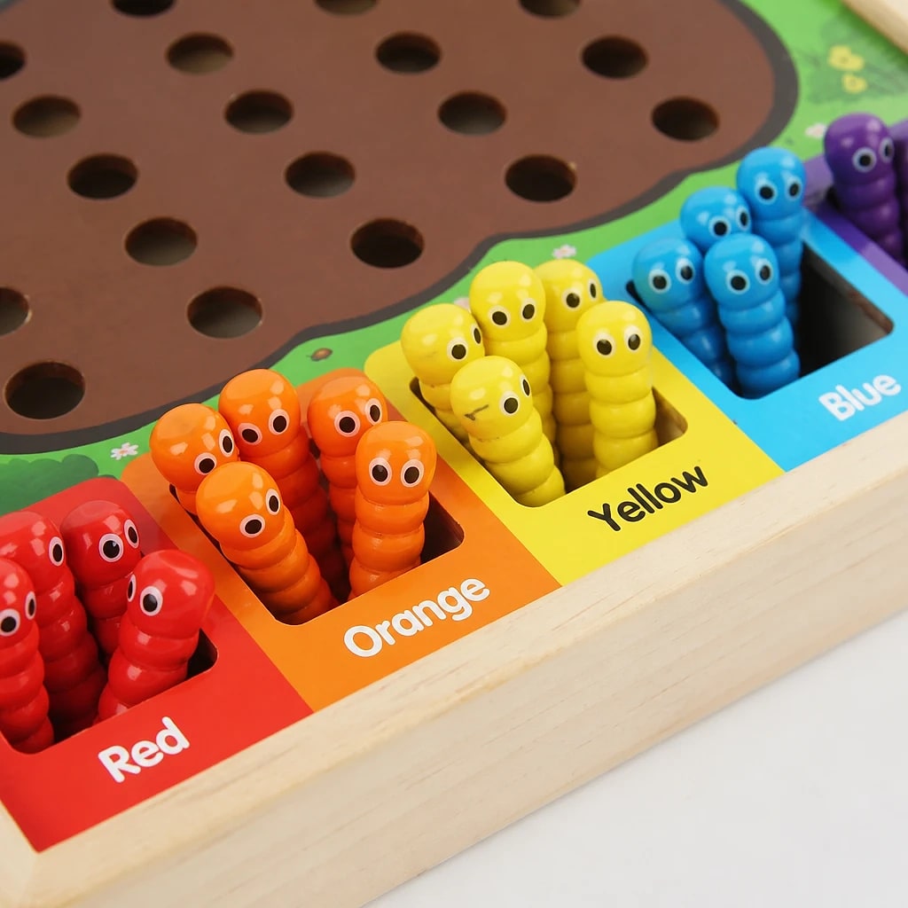 Gioco Montessori Smistamento Colori in Legno