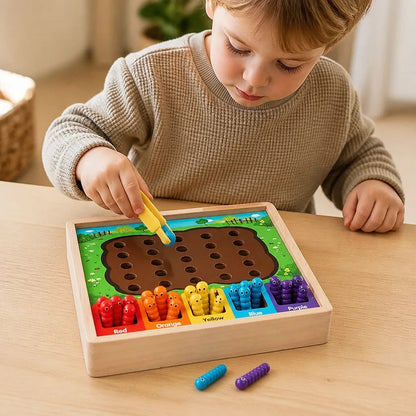 Gioco Montessori Smistamento Colori in Legno