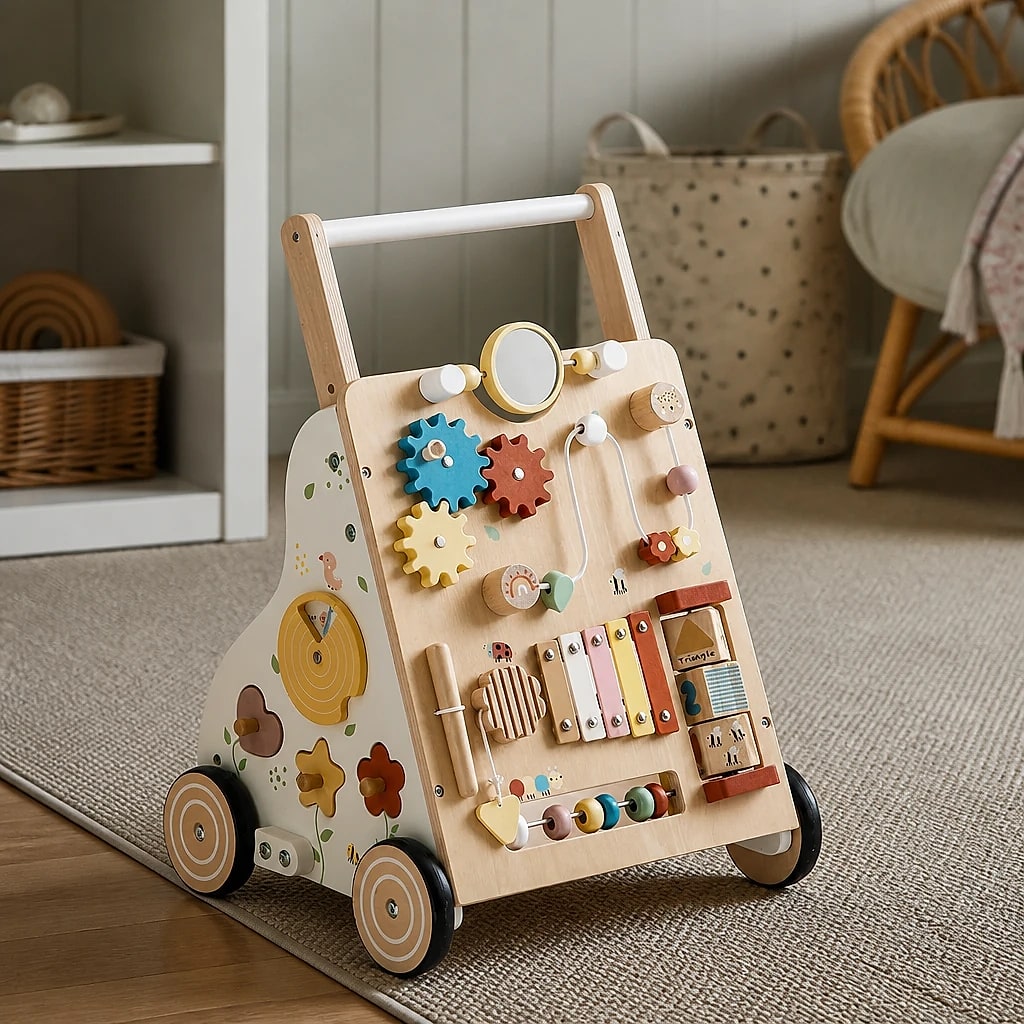 Girello Bambini in Legno con Attività