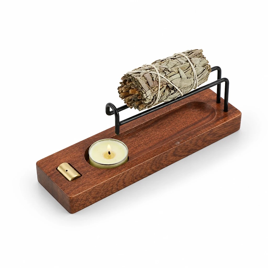 Porta Incenso Legno e Ottone