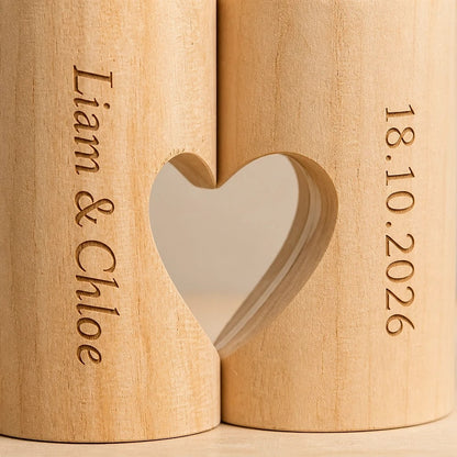Portacandele Doppio in Legno Personalizzato