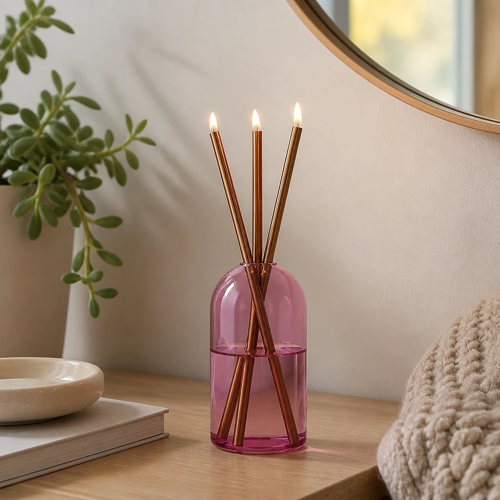 Set Candela Eterna a Olio in Vetro