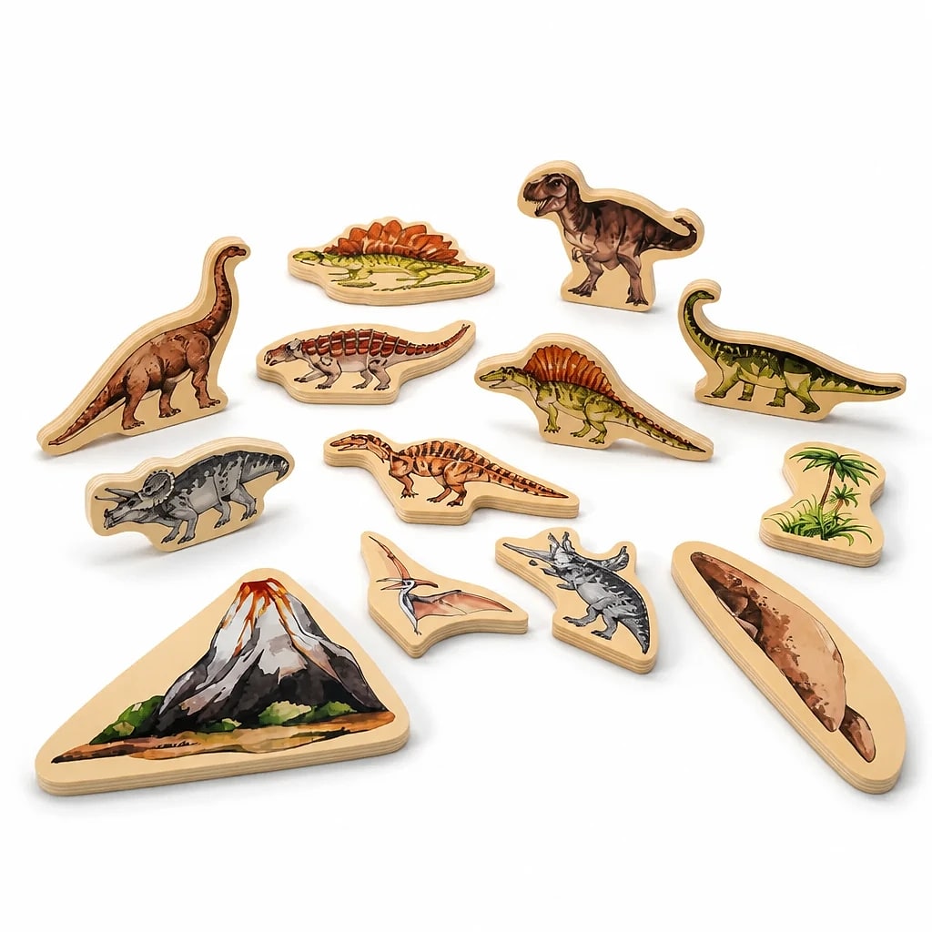 Set Sagome Dinosauri in Legno