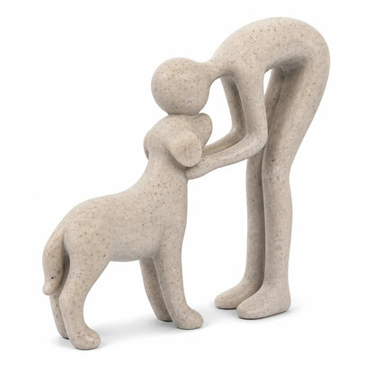 Statuetta Decorativa Cane e Persona
