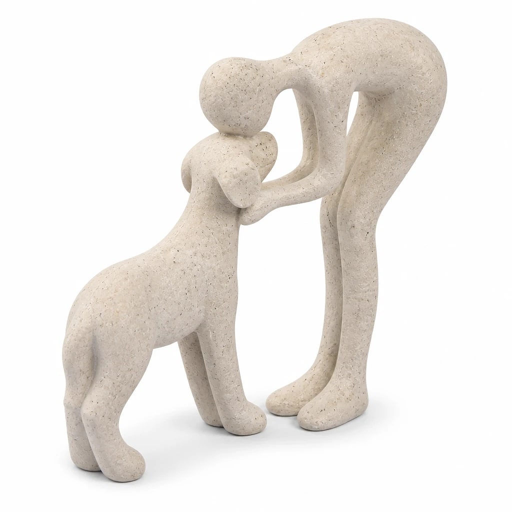 Statuetta Decorativa Cane e Persona