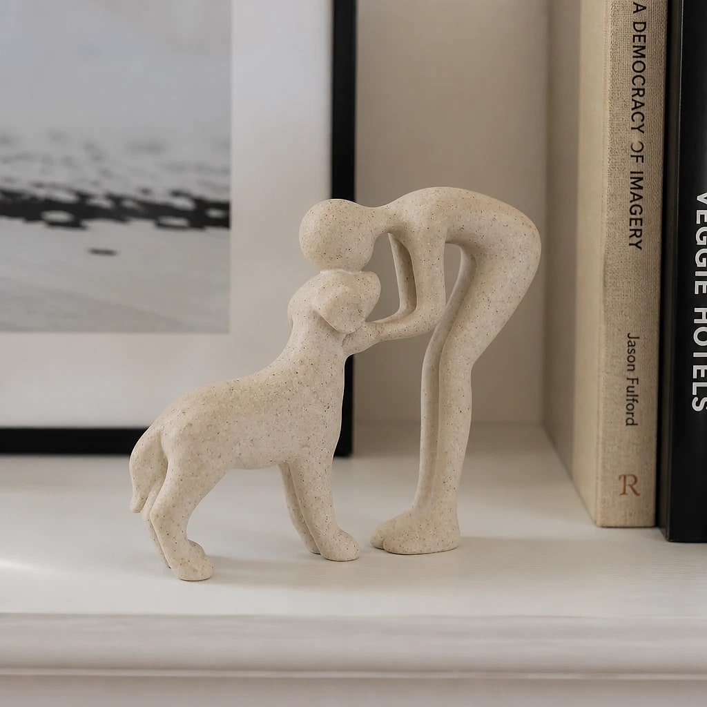 Statuetta Decorativa Cane e Persona