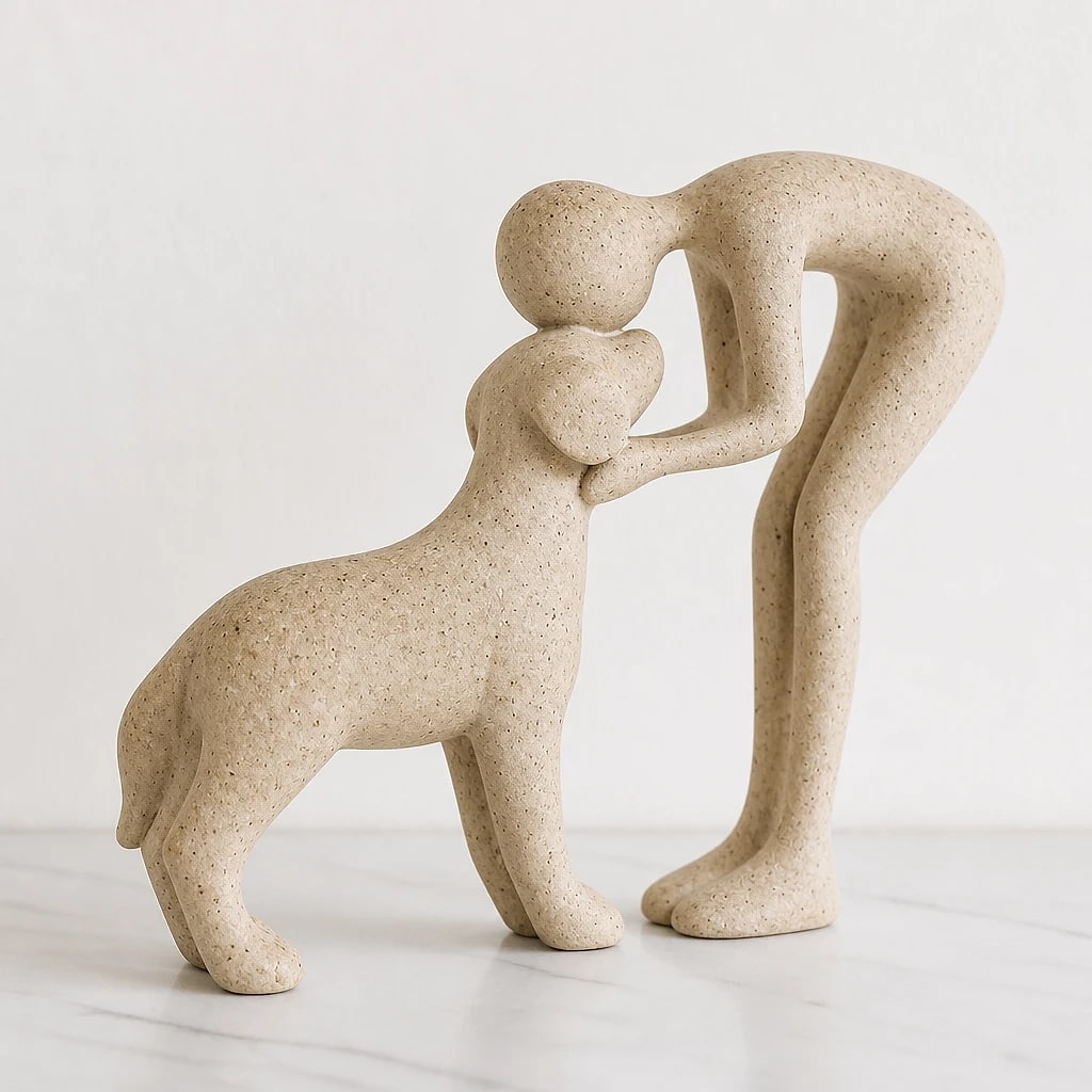 Statuetta Decorativa Cane e Persona