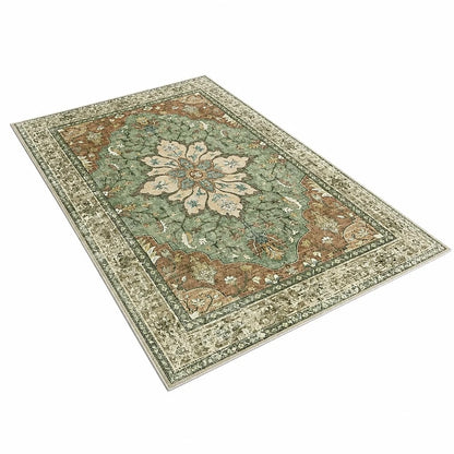 Tappeto Vintage Lavabile Medaglione Floreale