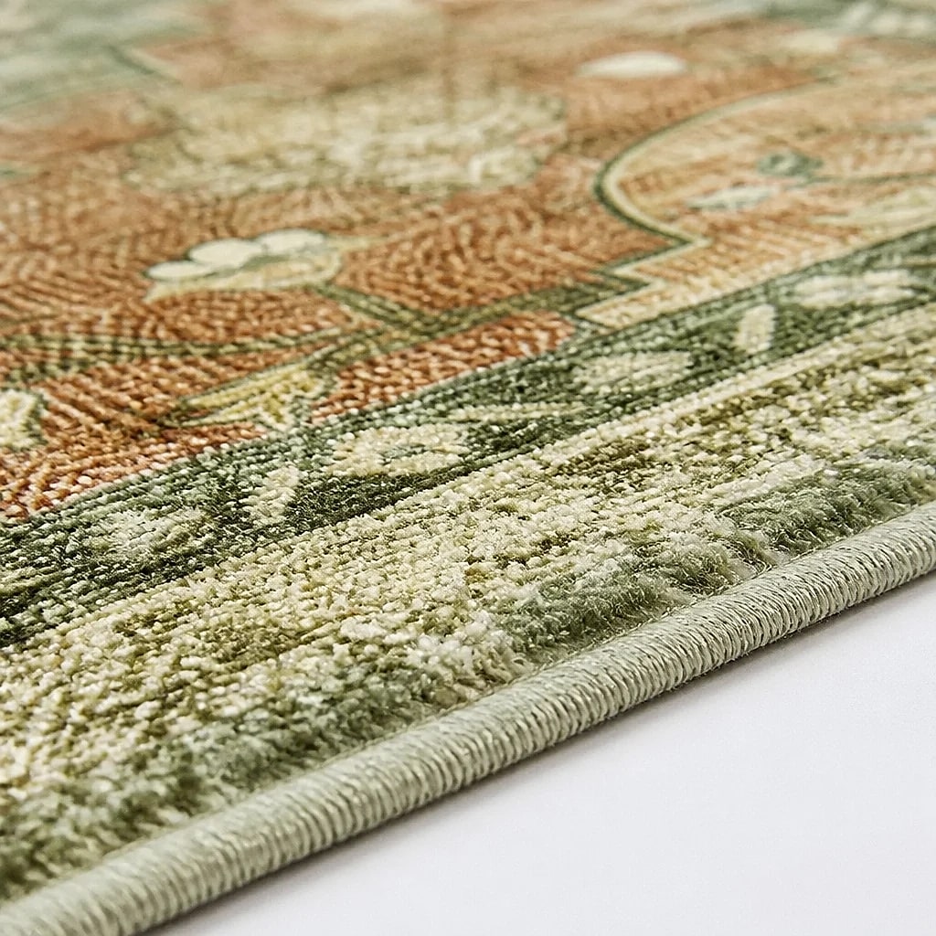 Tappeto Vintage Lavabile Medaglione Floreale