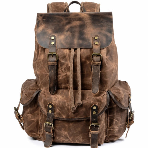Zaino Pelle e Canvas Vintage Uomo