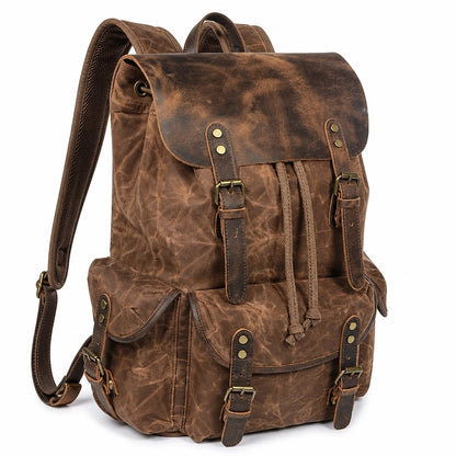 Zaino Pelle e Canvas Vintage Uomo