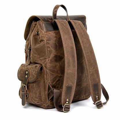 Zaino Pelle e Canvas Vintage Uomo