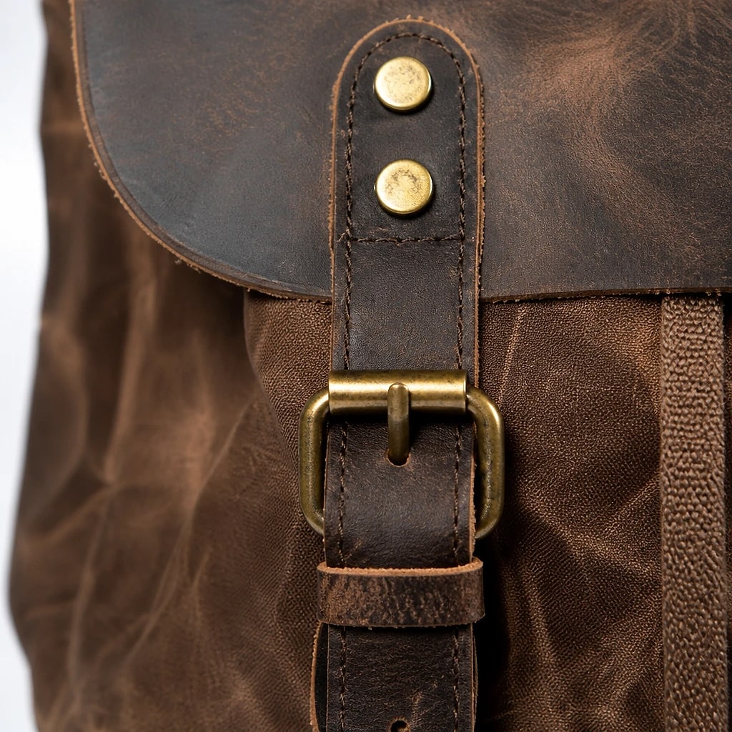Zaino Pelle e Canvas Vintage Uomo