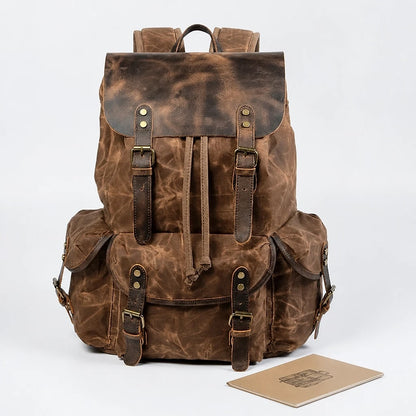 Zaino Pelle e Canvas Vintage Uomo