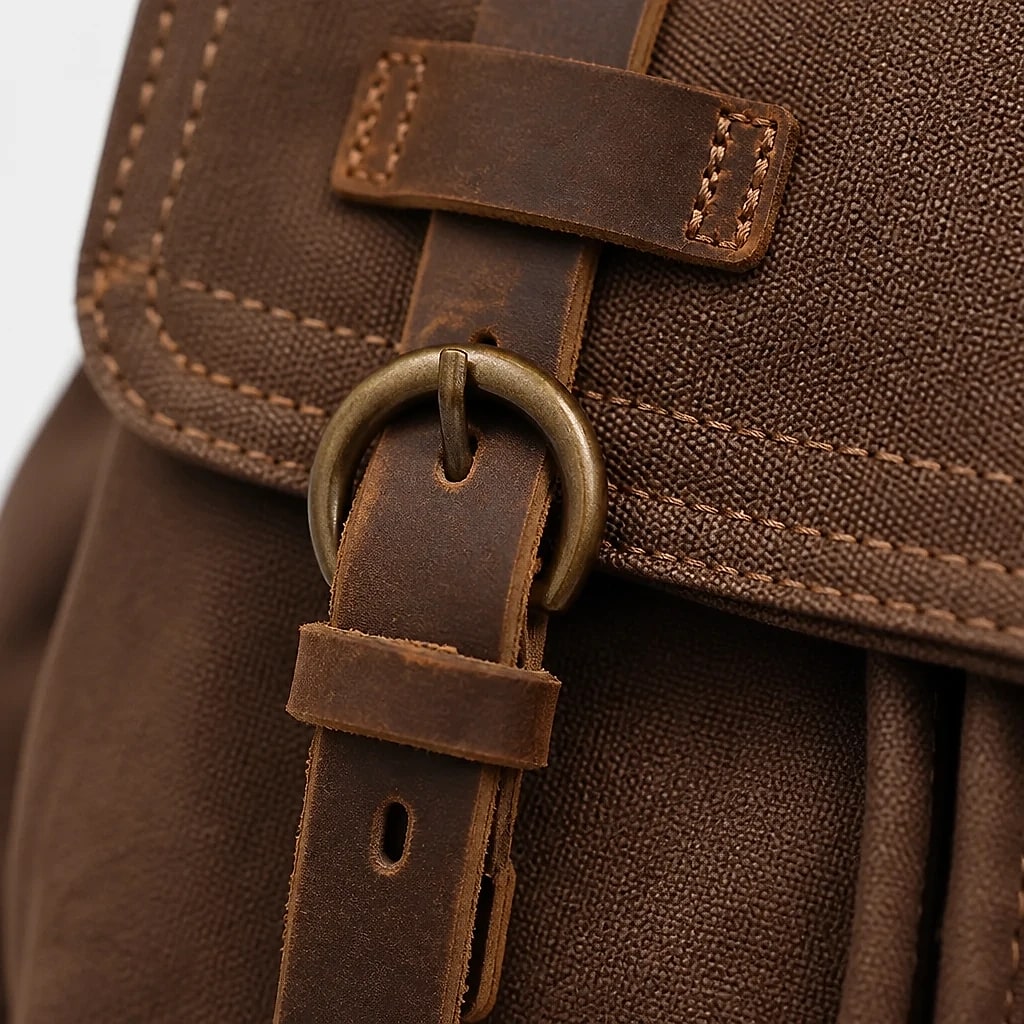 Zaino Vintage in Tela e Cuoio