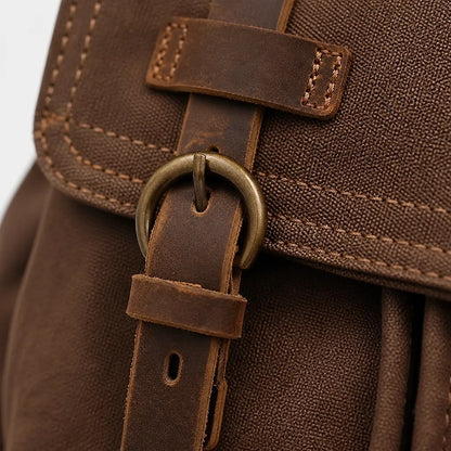 Zaino Vintage in Tela e Cuoio