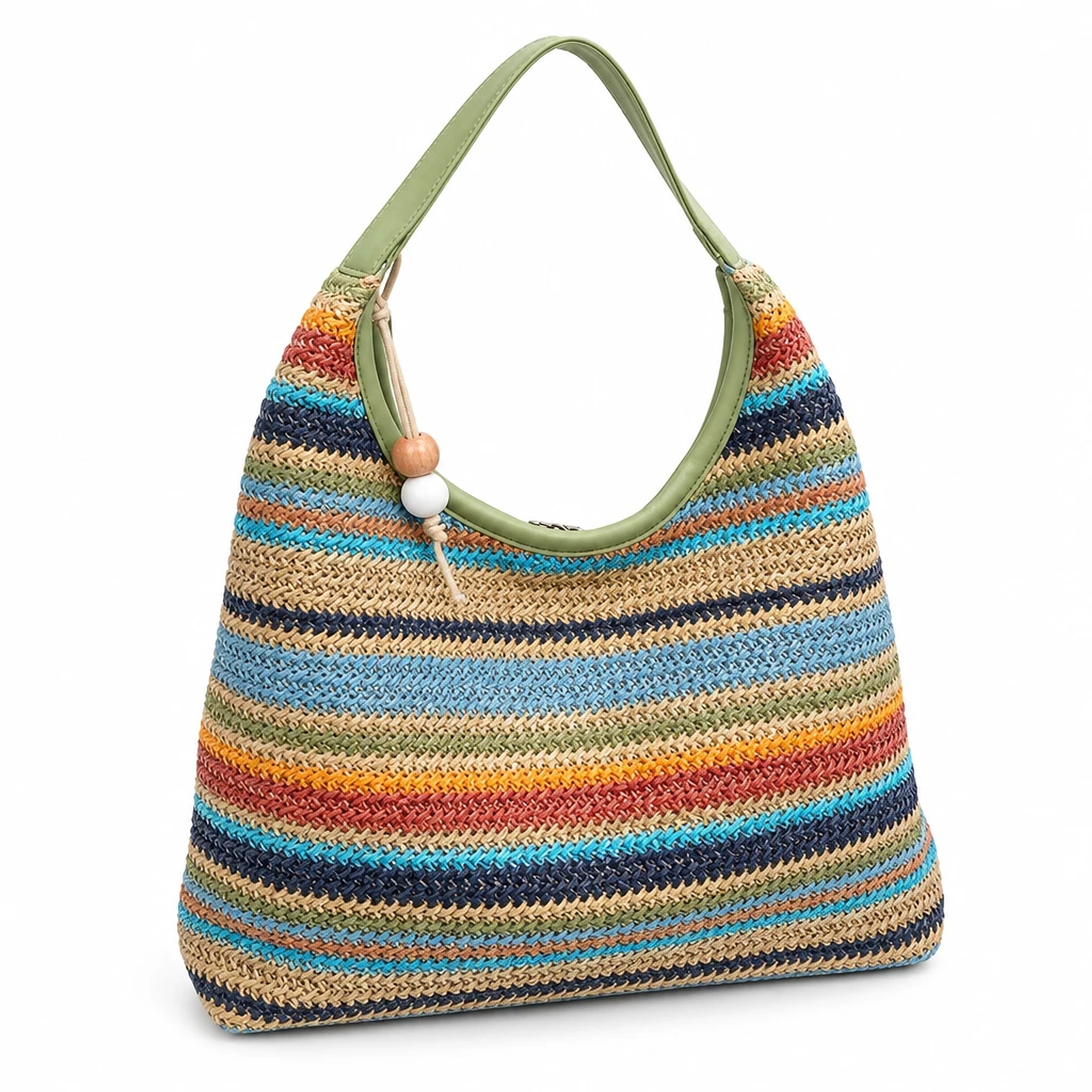 Borsa a spalla Righe Salvia