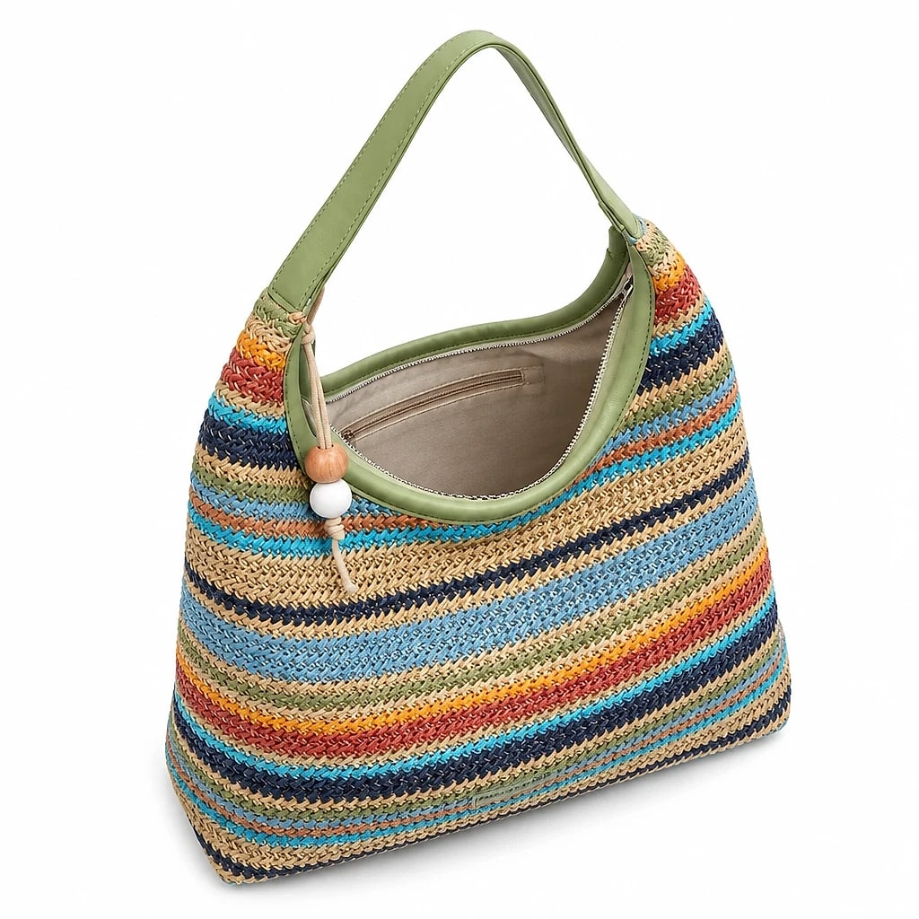 Borsa a spalla Righe Salvia — dettaglio 2