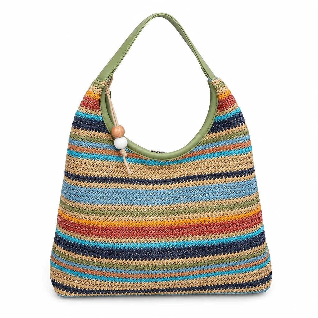 Borsa a spalla Righe Salvia — dettaglio 6