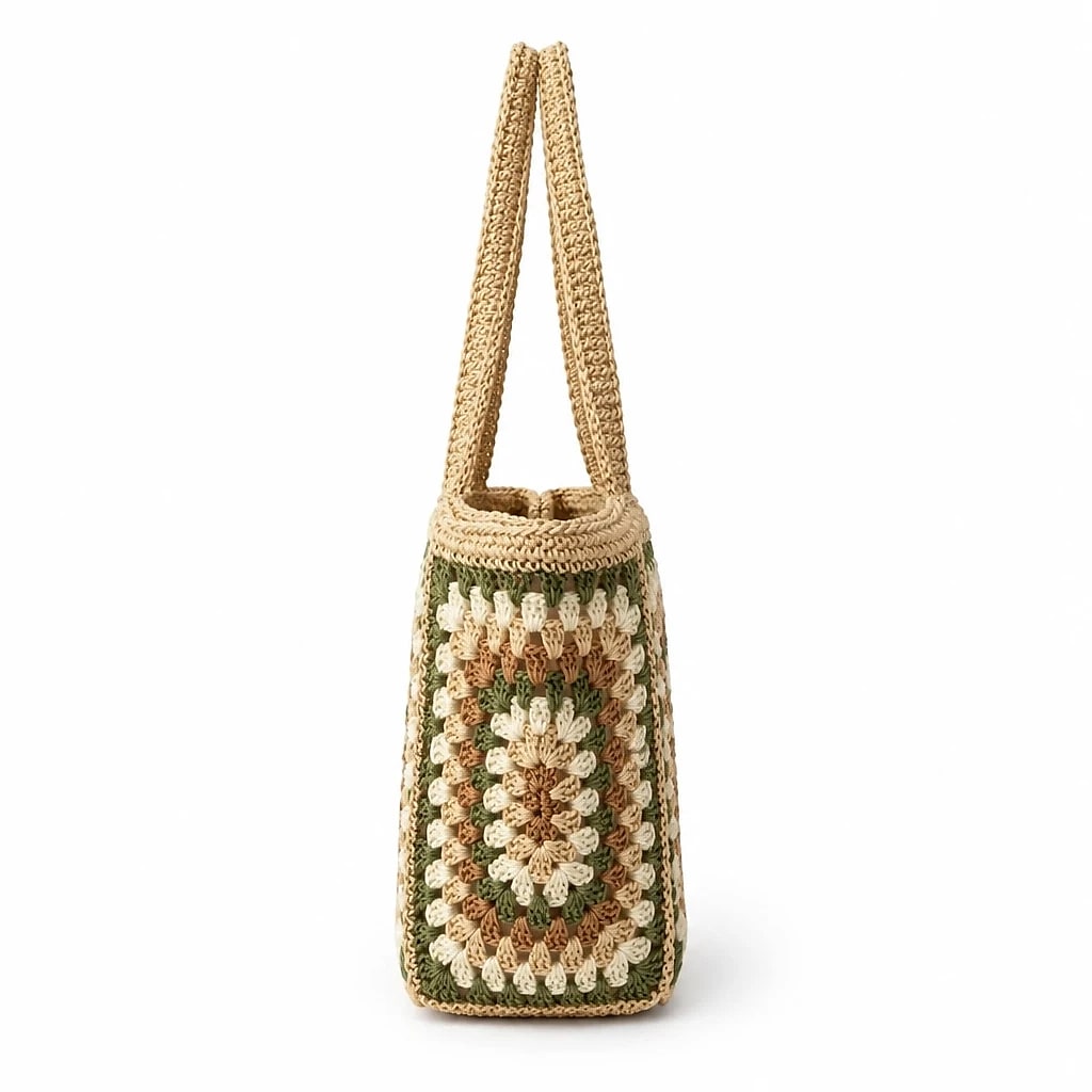 Borsa a spalla Granny Oliva — dettaglio 1
