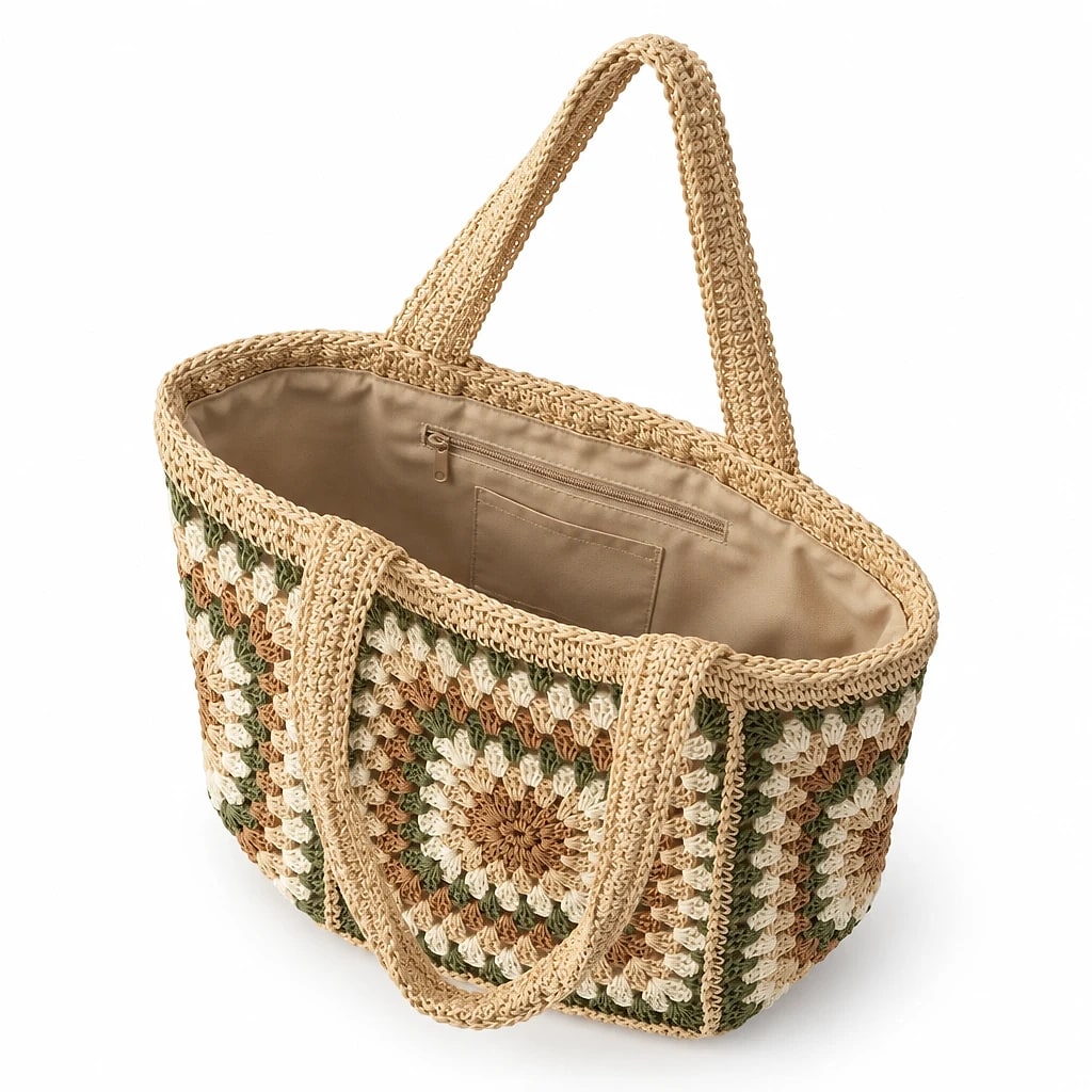Borsa a spalla Granny Oliva — dettaglio 2