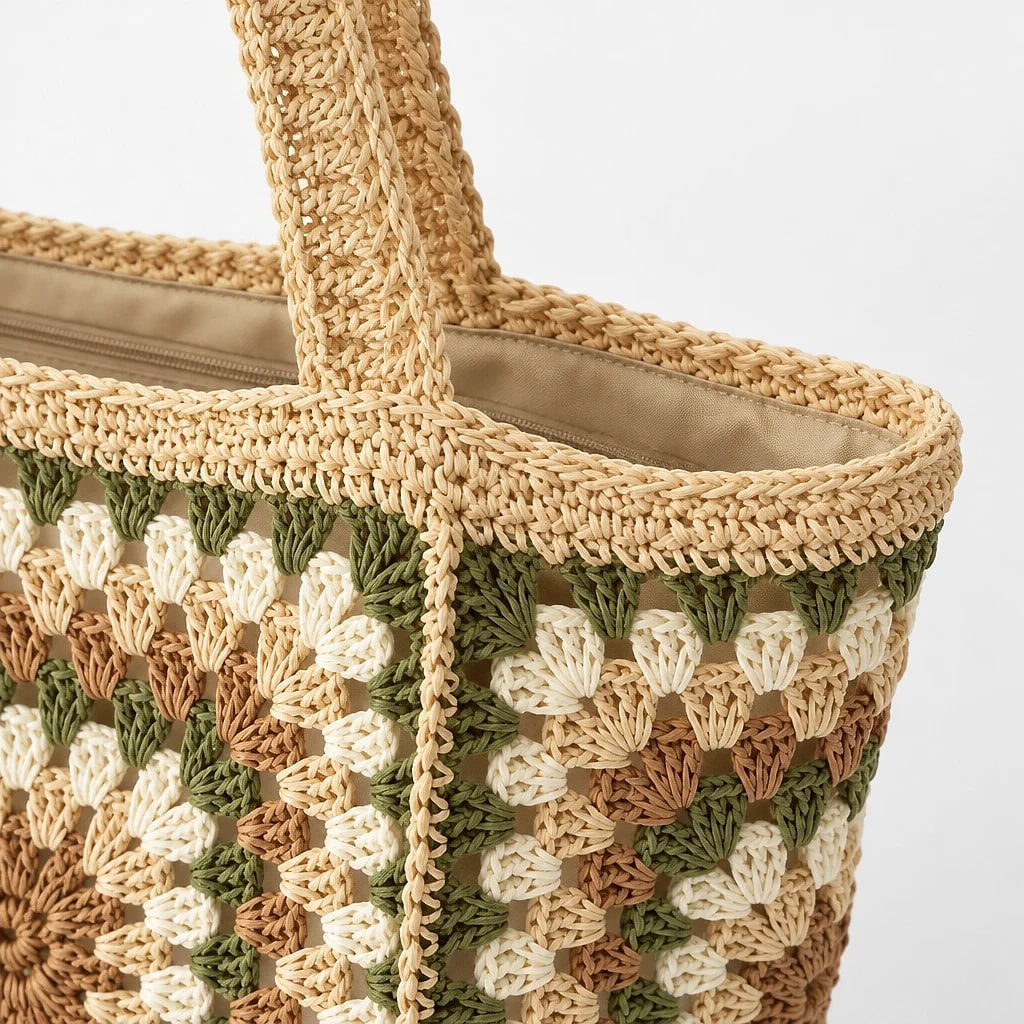 Borsa a spalla Granny Oliva — dettaglio 3