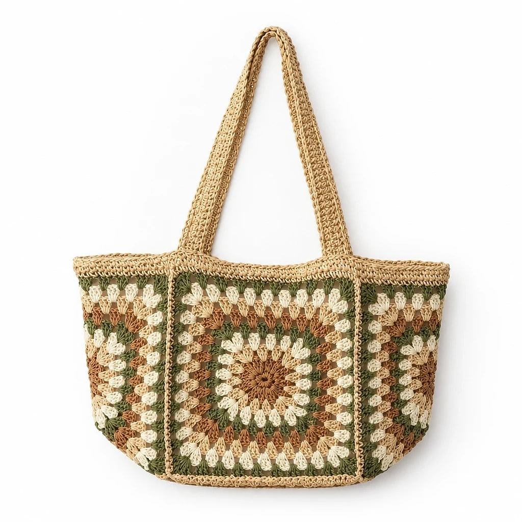 Borsa a spalla Granny Oliva — dettaglio 6