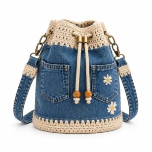 Secchiello Denim e Crochet