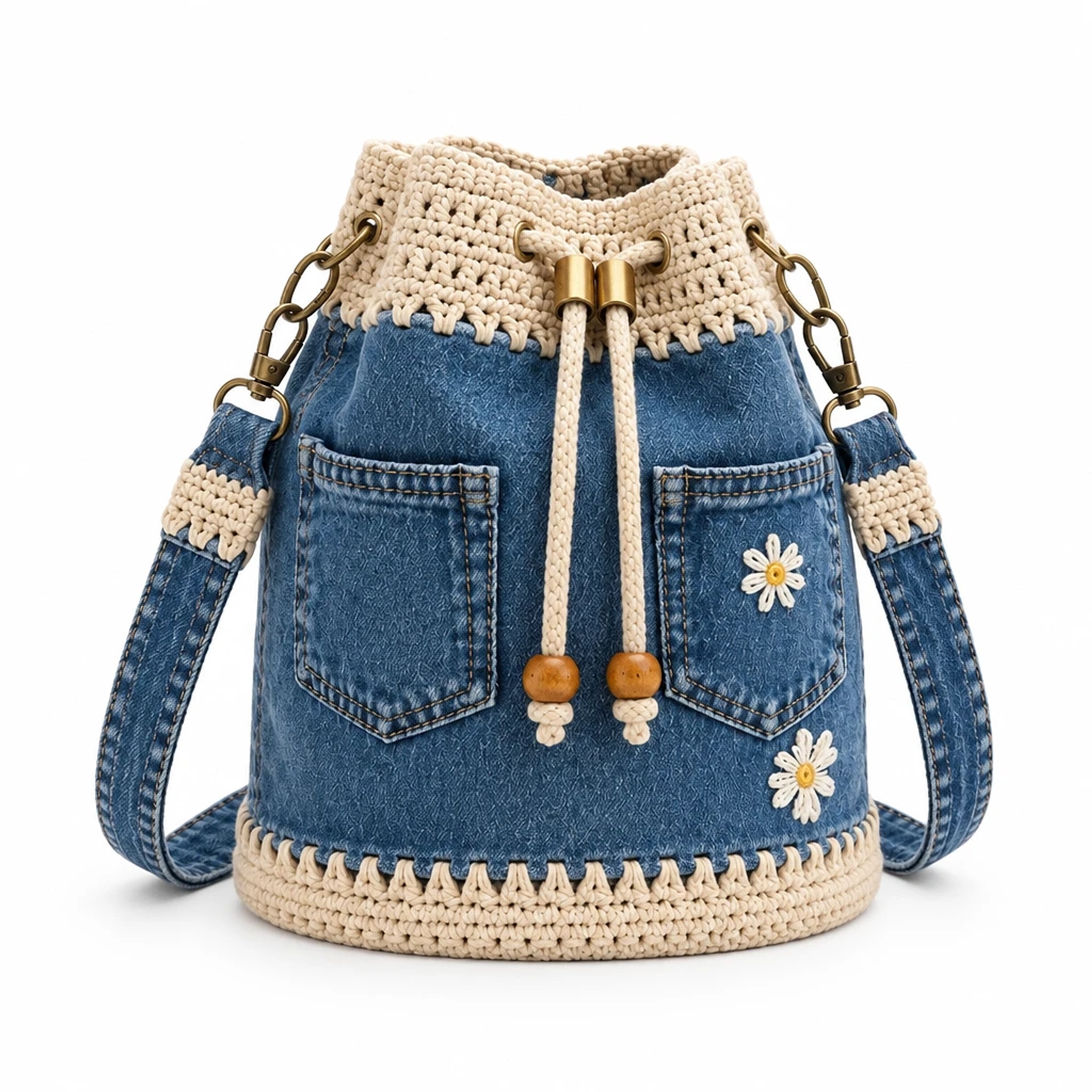 Secchiello Denim e Crochet