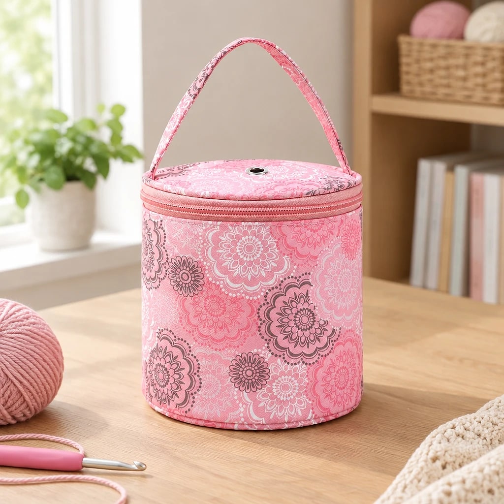 Borsa portagomitoli floreale — dettaglio 5